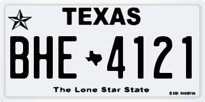 TX license plate BHE4121