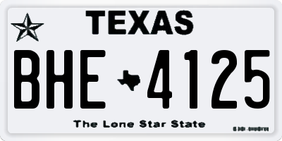 TX license plate BHE4125