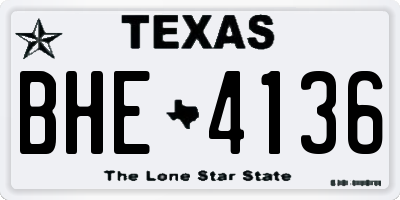 TX license plate BHE4136