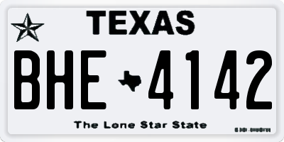 TX license plate BHE4142