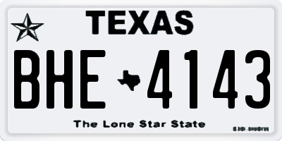 TX license plate BHE4143