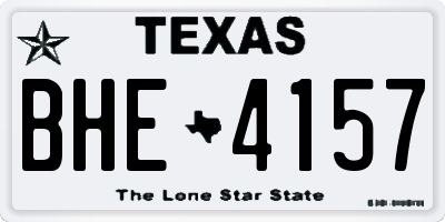 TX license plate BHE4157