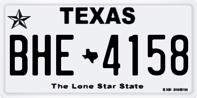 TX license plate BHE4158