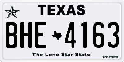 TX license plate BHE4163