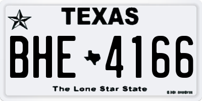TX license plate BHE4166