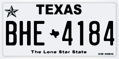 TX license plate BHE4184