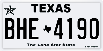 TX license plate BHE4190
