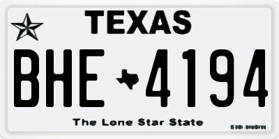 TX license plate BHE4194