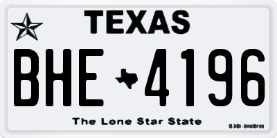 TX license plate BHE4196