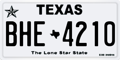 TX license plate BHE4210