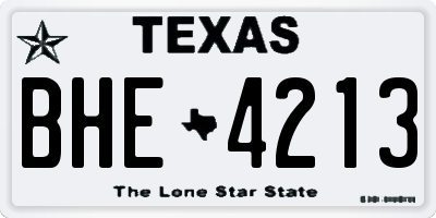TX license plate BHE4213