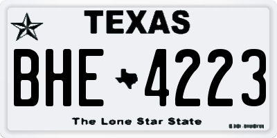 TX license plate BHE4223