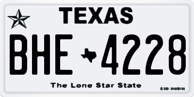 TX license plate BHE4228