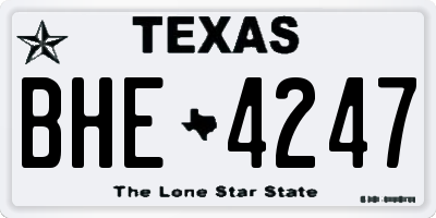 TX license plate BHE4247