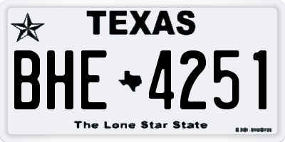 TX license plate BHE4251