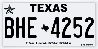 TX license plate BHE4252