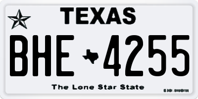 TX license plate BHE4255