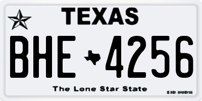 TX license plate BHE4256