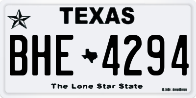 TX license plate BHE4294