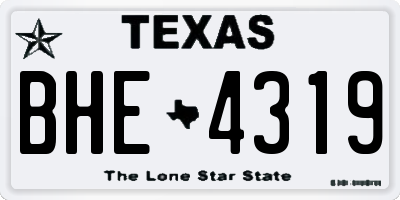 TX license plate BHE4319
