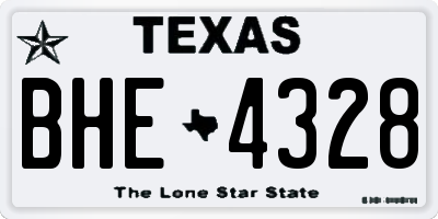 TX license plate BHE4328