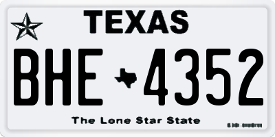 TX license plate BHE4352