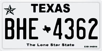 TX license plate BHE4362
