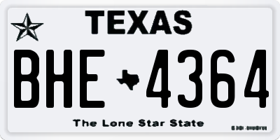 TX license plate BHE4364