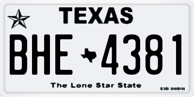 TX license plate BHE4381