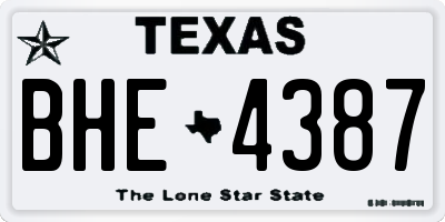 TX license plate BHE4387