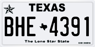 TX license plate BHE4391