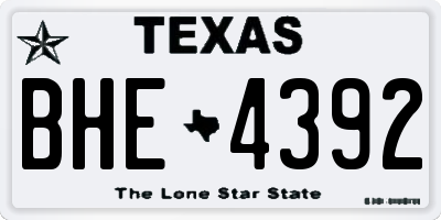 TX license plate BHE4392