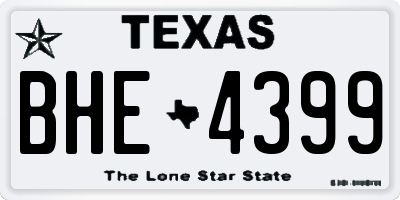 TX license plate BHE4399