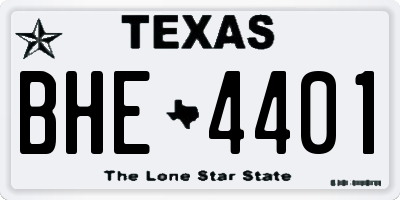 TX license plate BHE4401