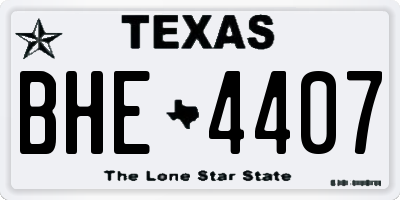 TX license plate BHE4407