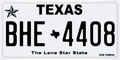 TX license plate BHE4408