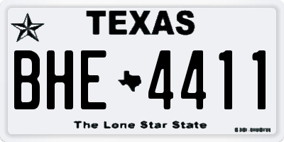 TX license plate BHE4411