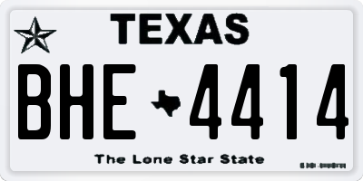 TX license plate BHE4414