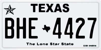 TX license plate BHE4427