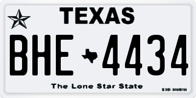TX license plate BHE4434