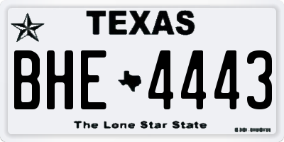 TX license plate BHE4443