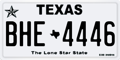 TX license plate BHE4446
