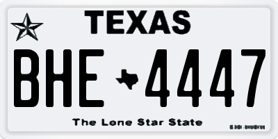 TX license plate BHE4447