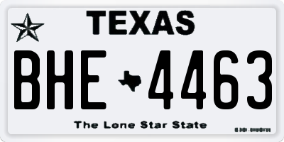 TX license plate BHE4463