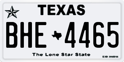 TX license plate BHE4465