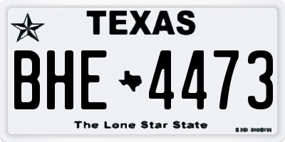 TX license plate BHE4473