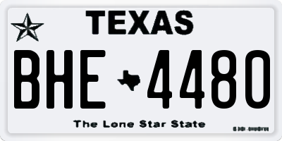TX license plate BHE4480