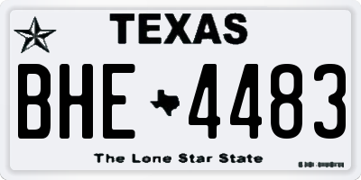 TX license plate BHE4483