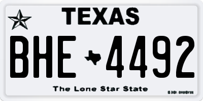 TX license plate BHE4492