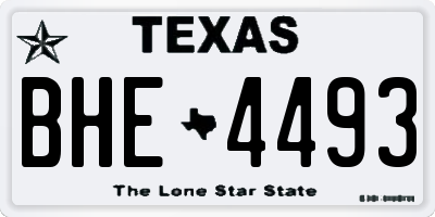TX license plate BHE4493